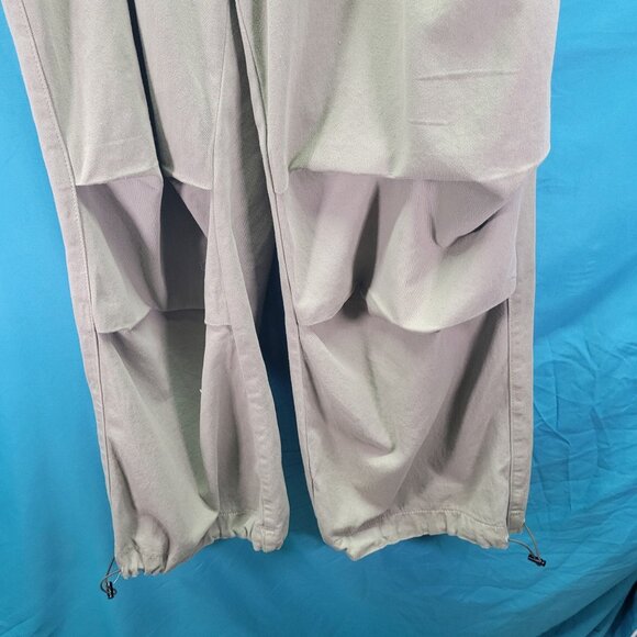 Dazy-Less Green Cargo Pants L 100% Cotton Drawstring Hem & Waist Pockets - Picture 3 of 7